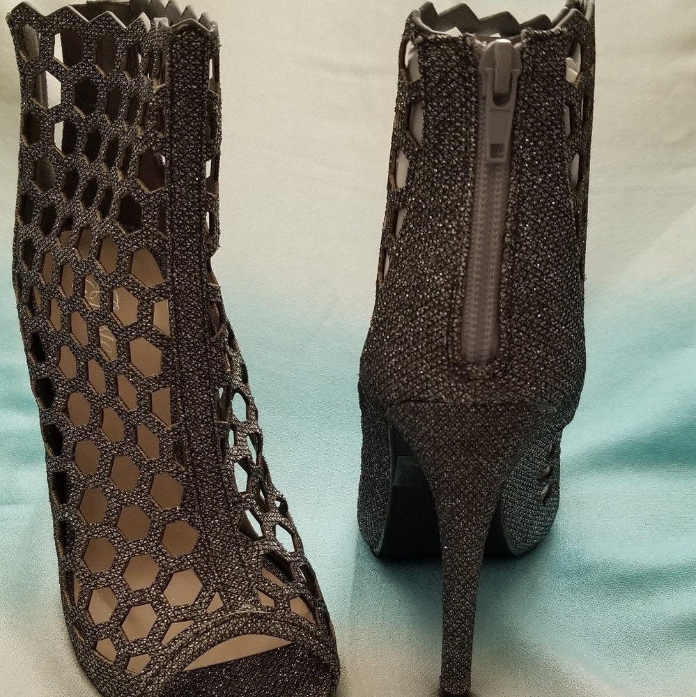 Stunning Silver Ankle Boots